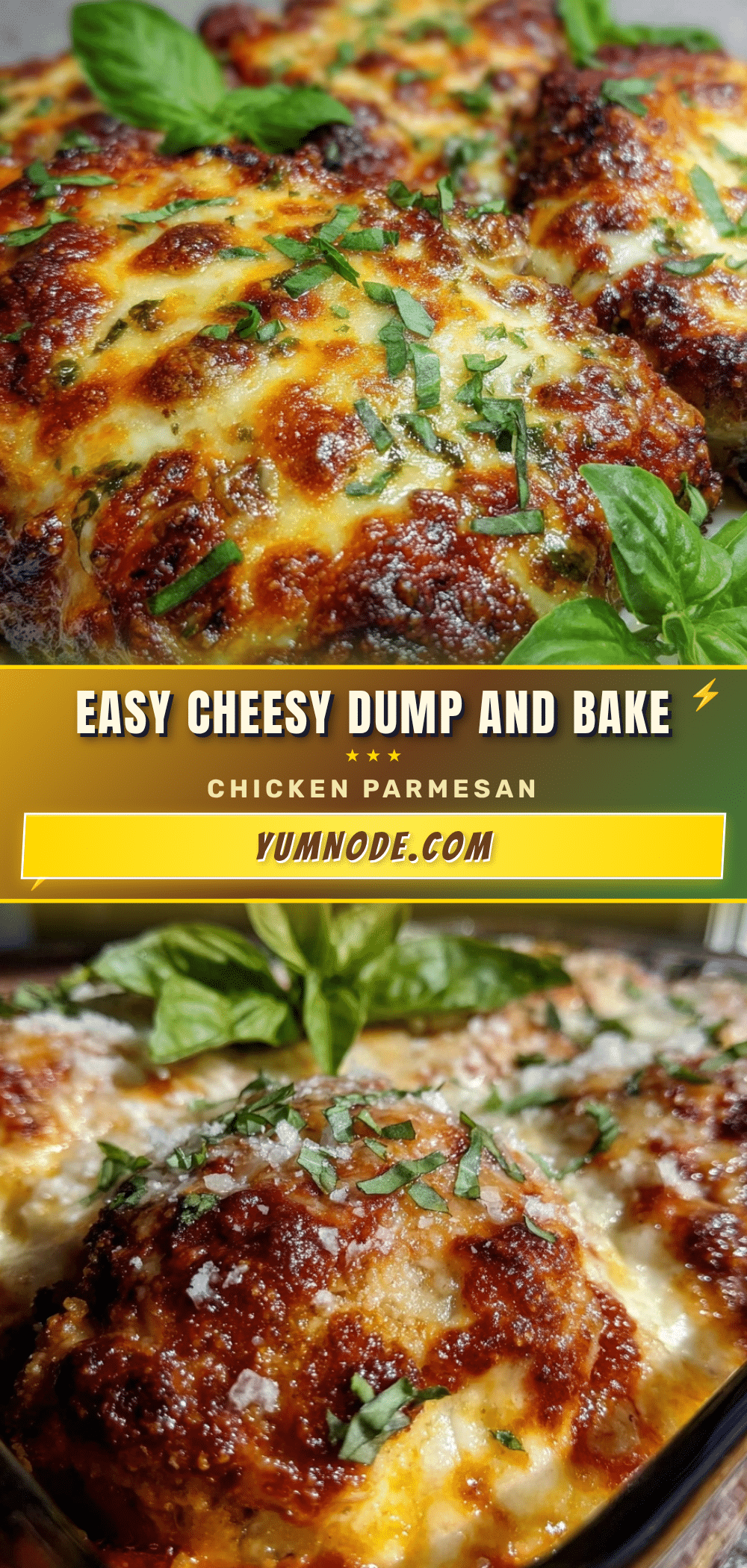 easy cheesy dump-and-bake chicken parmesan casserole recipe