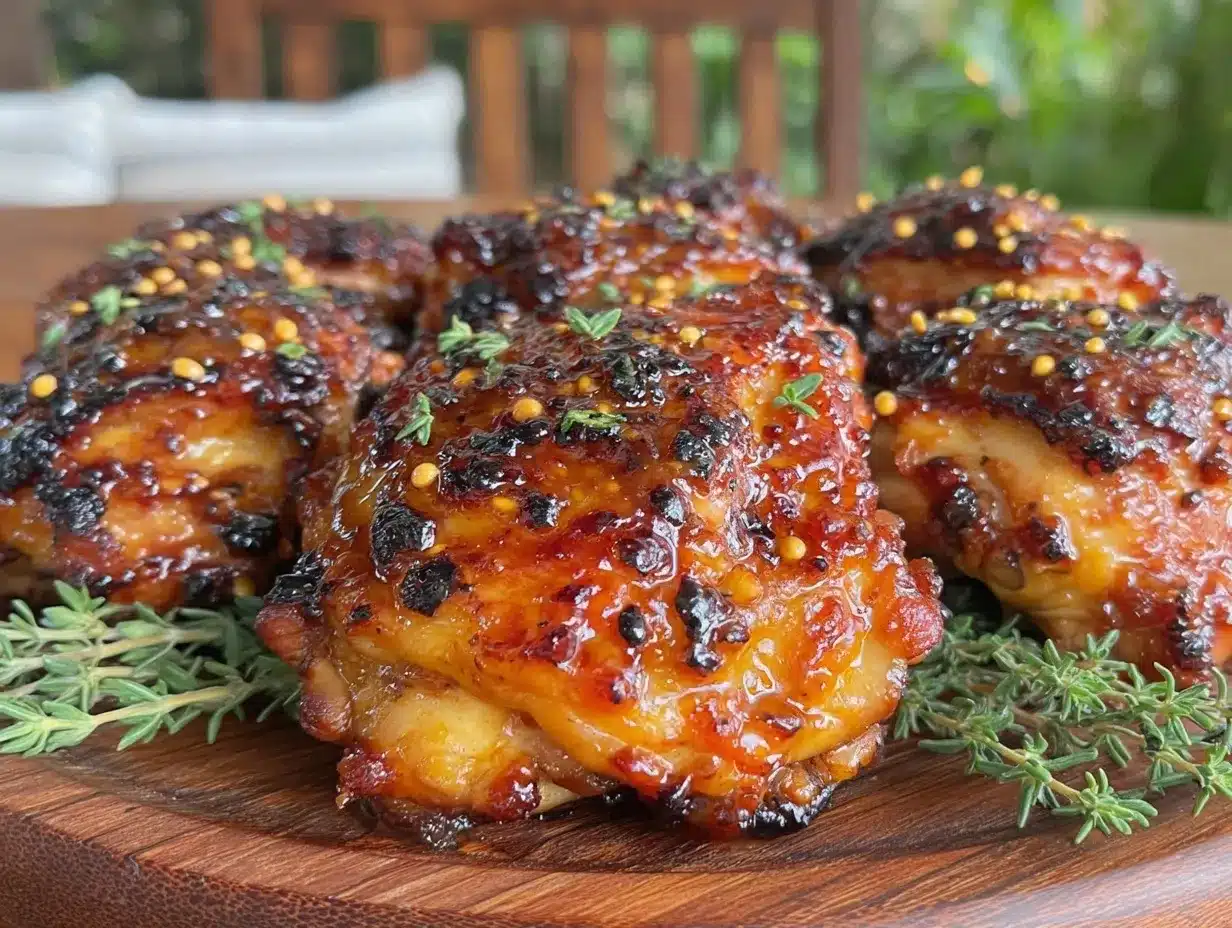 easy crispy honey mustard baked chicken thighs preparation steps