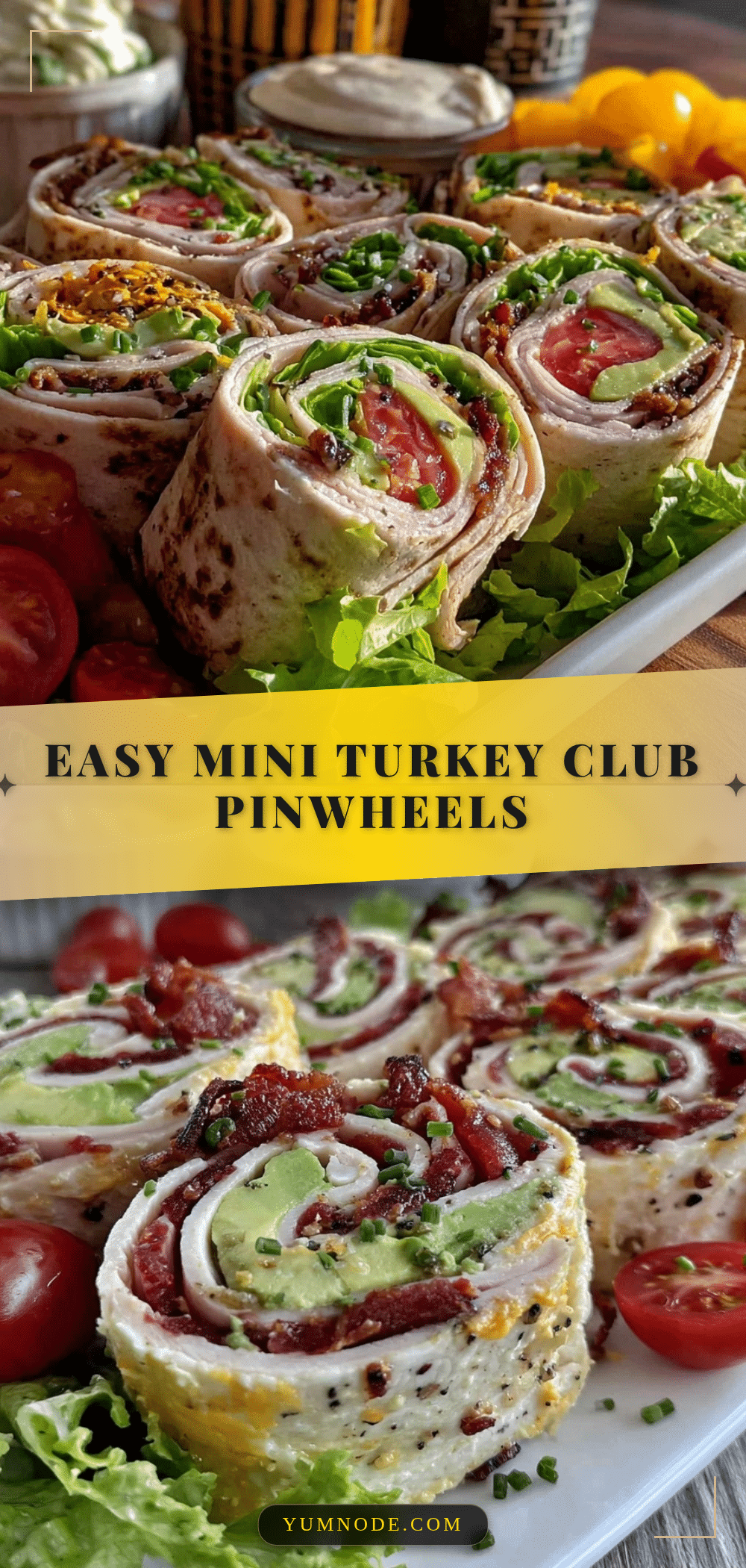 easy mini turkey club pinwheels recipe