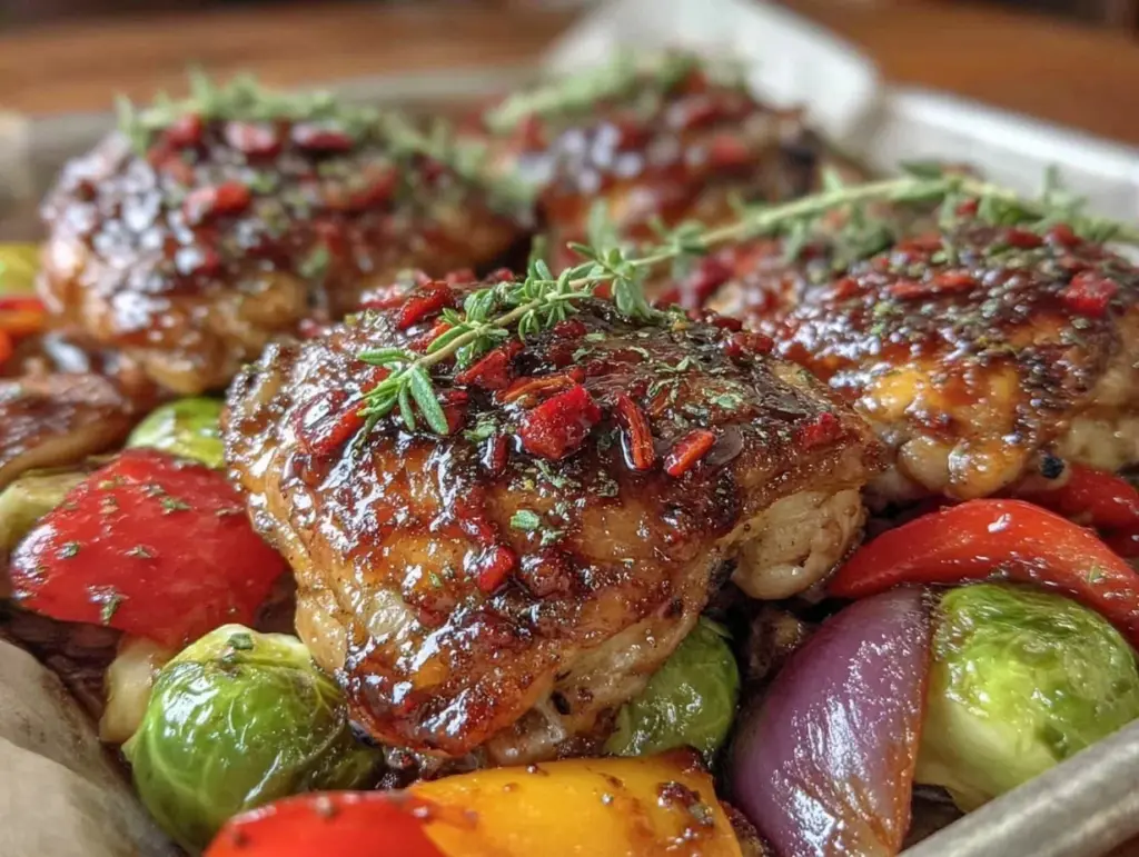 easy sheet pan balsamic chicken - featured image