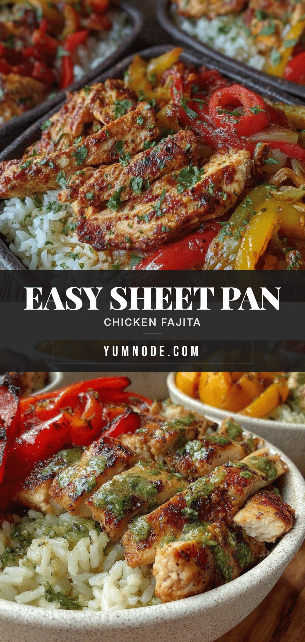 easy sheet pan chicken fajita meal prep bowls recipe