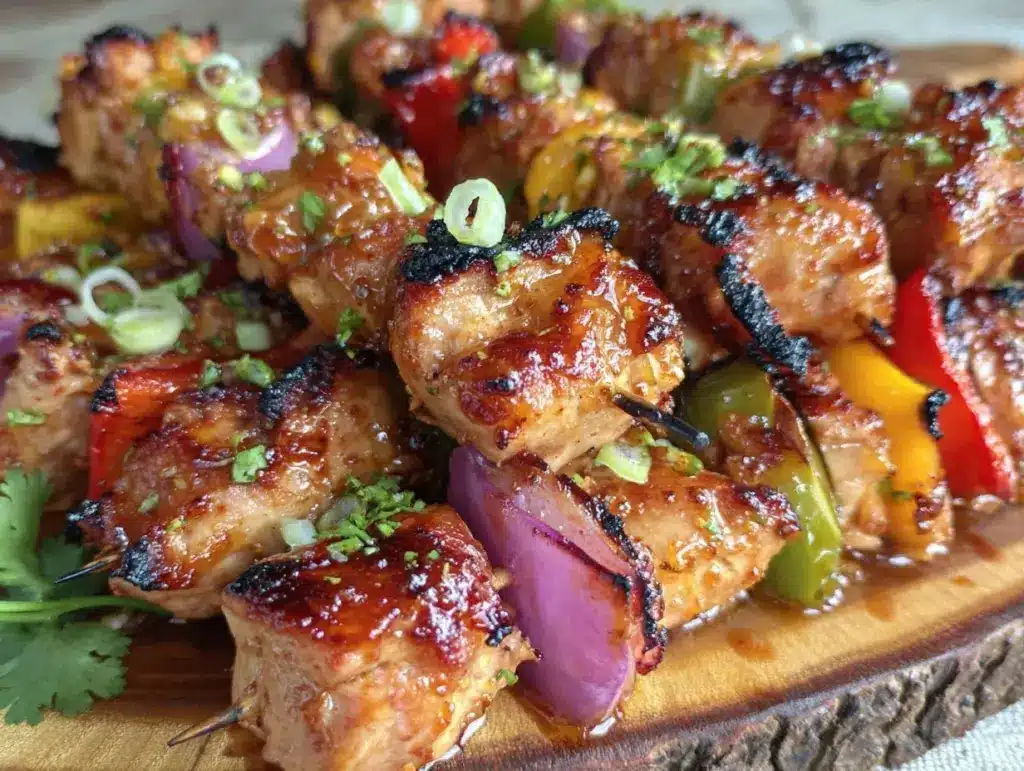 firecracker grilled chicken kabobs - featured image