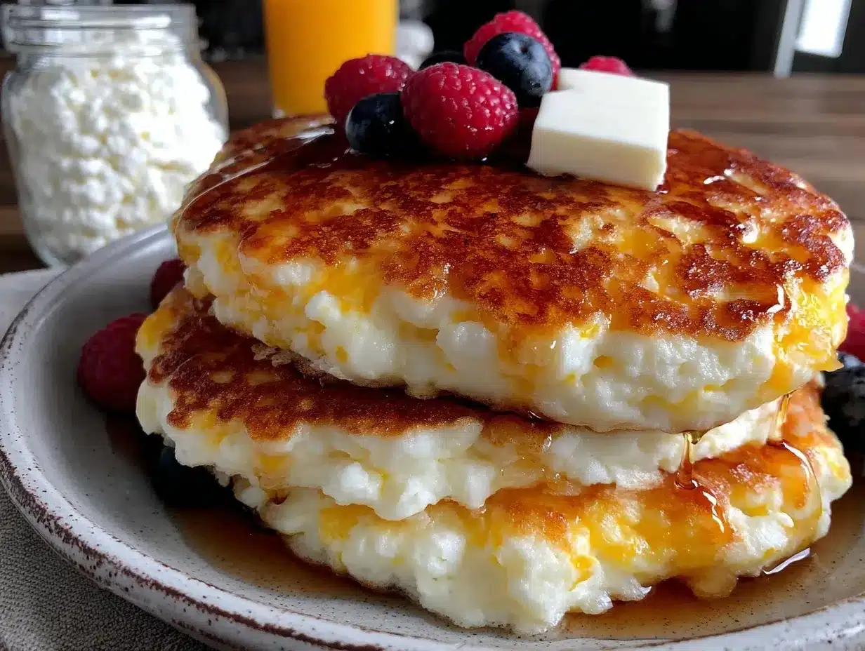 fluffy high-protein cottage cheese pancakes preparation steps