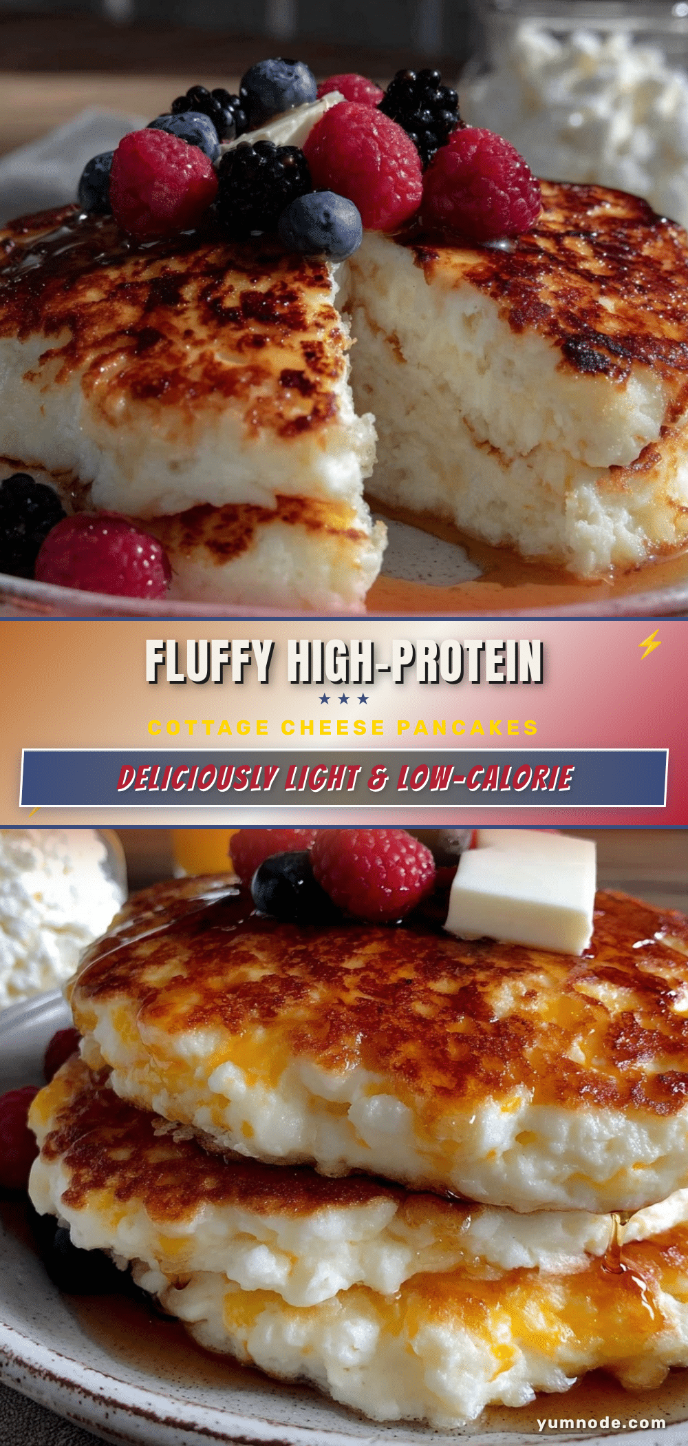 fluffy high-protein cottage cheese pancakes recipe