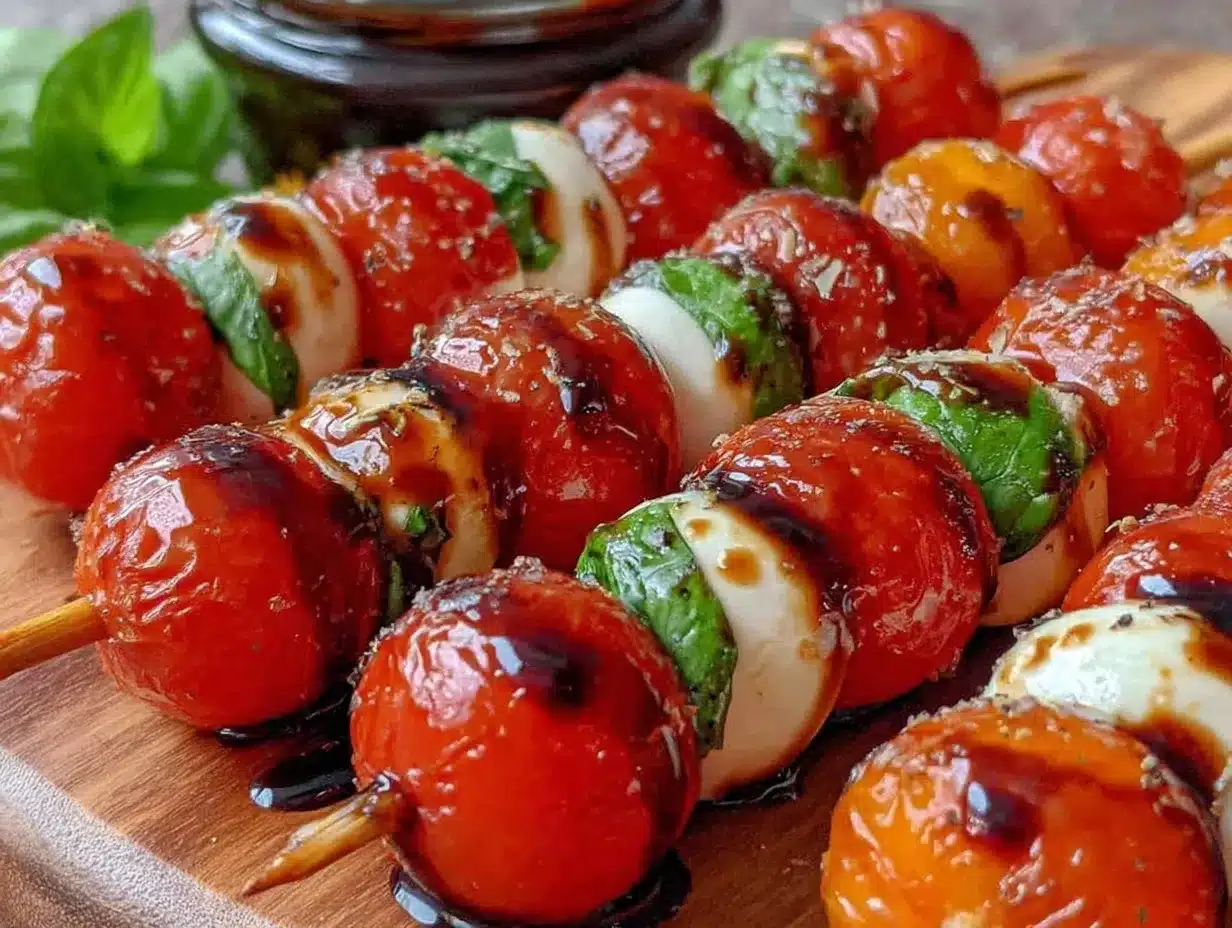 fresh caprese skewers preparation steps
