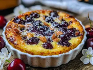 fresh cherry clafoutis - featured image