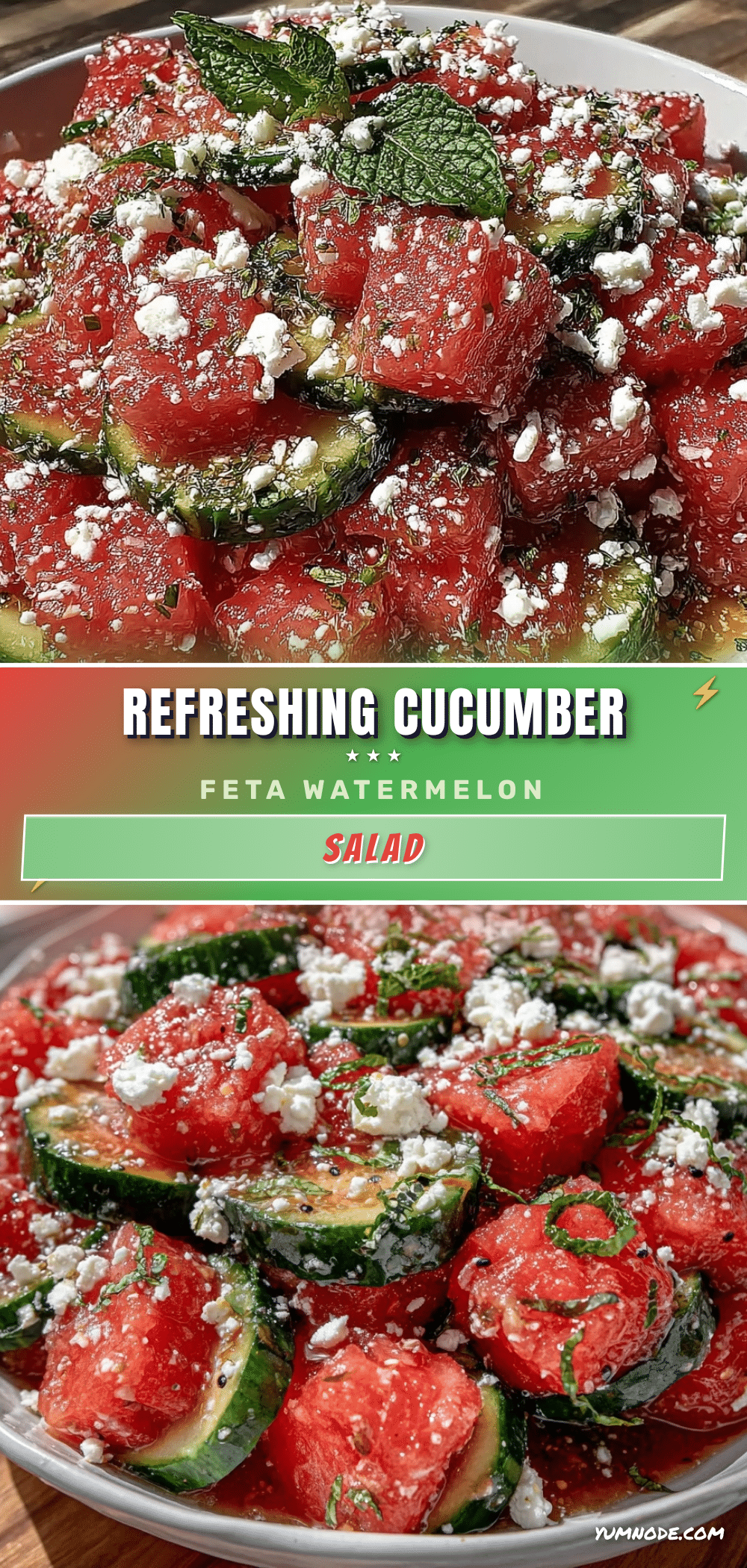 fresh cucumber feta watermelon salad recipe