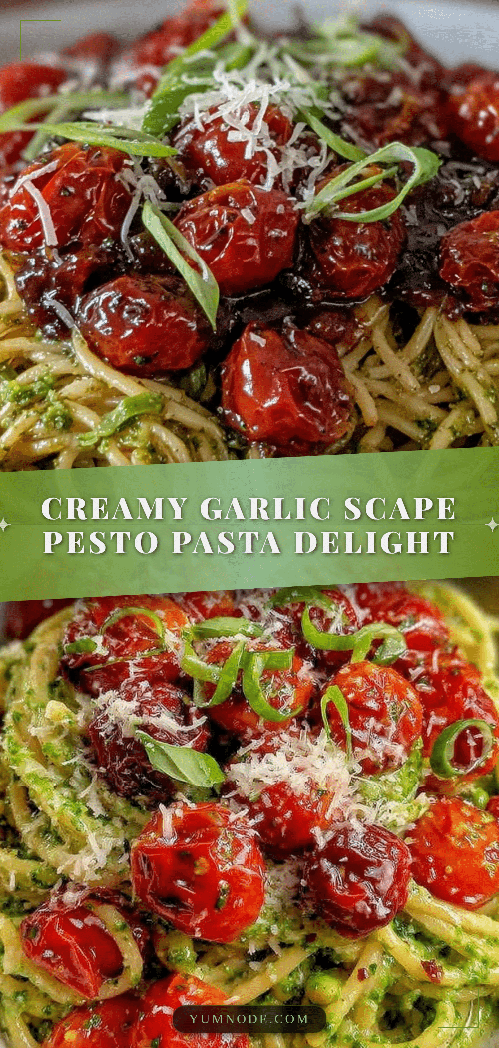 fresh garlic scape pesto pasta recipe