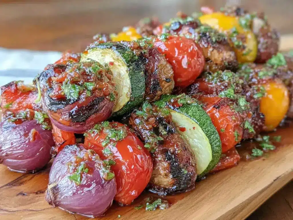 fresh grilled veggie kabobs - featured image