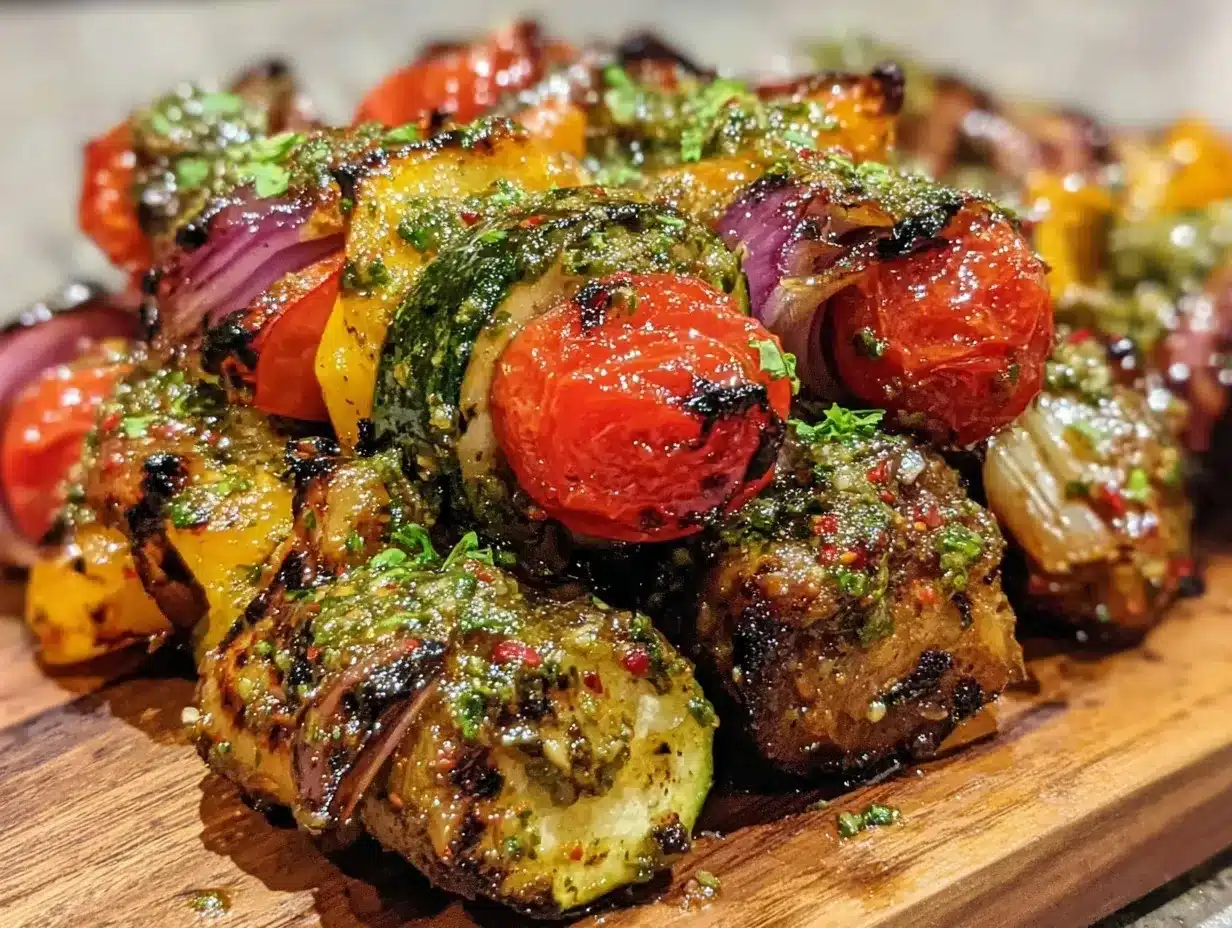 fresh grilled veggie kabobs preparation steps