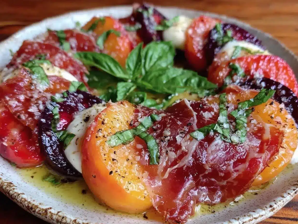 Fresh Nectarine Caprese Salad with Prosciutto preparation steps