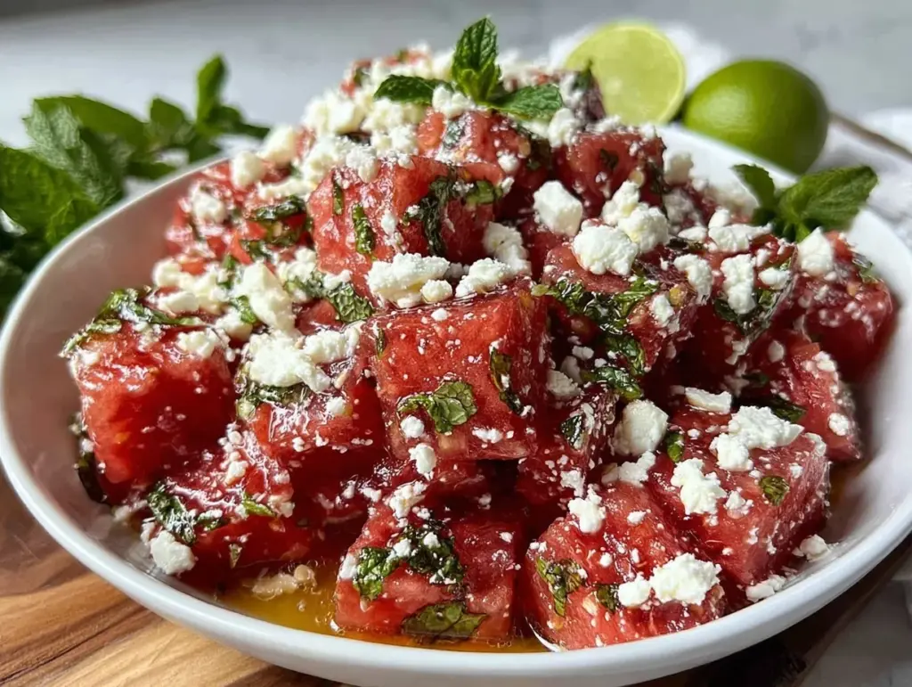 Fresh Watermelon Feta Mint Salad - featured image