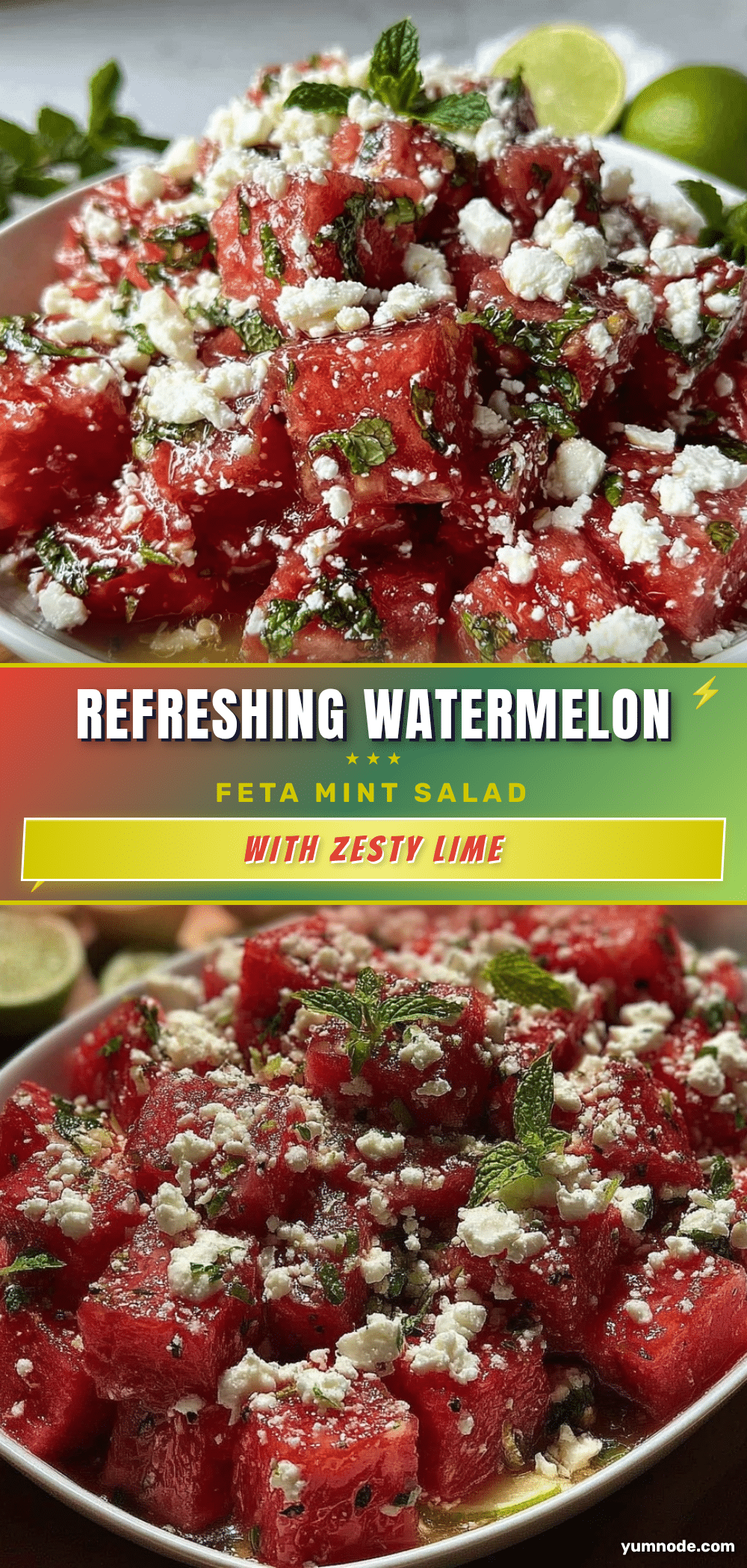 Fresh Watermelon Feta Mint Salad recipe