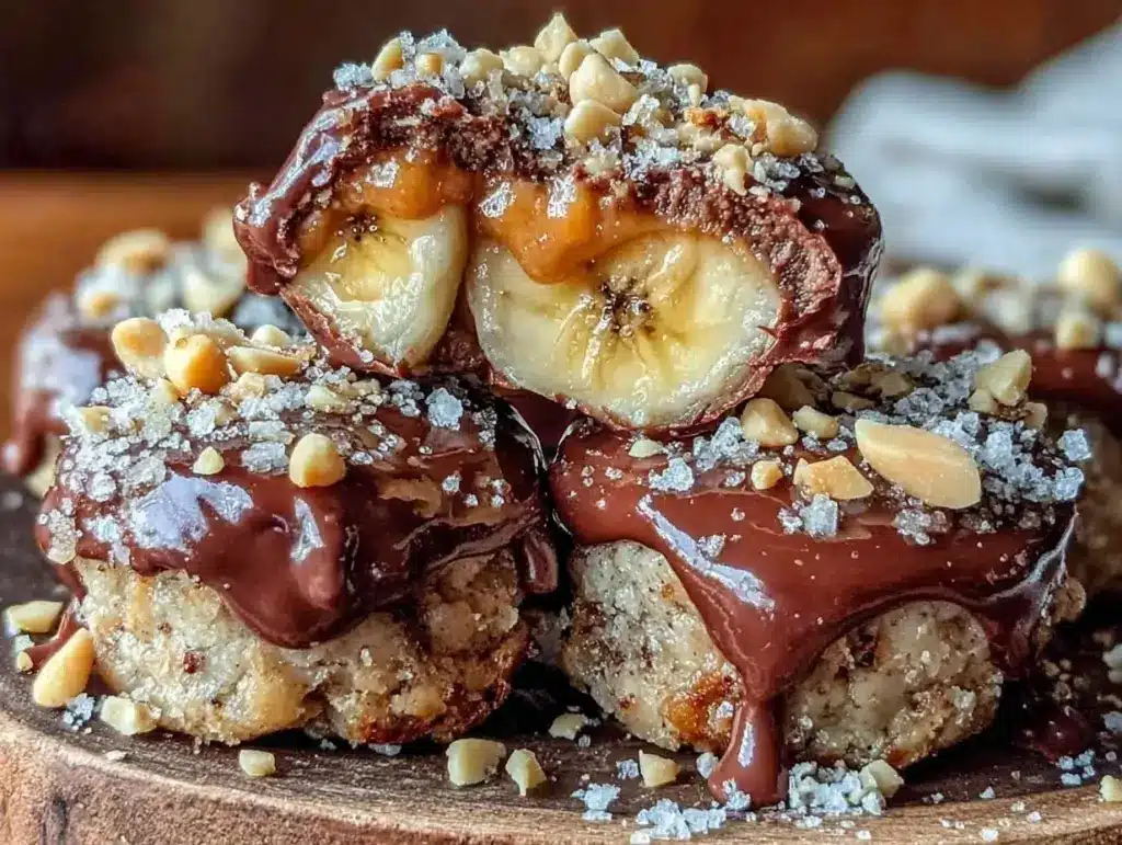 frozen chocolate peanut butter banana bites - featured image