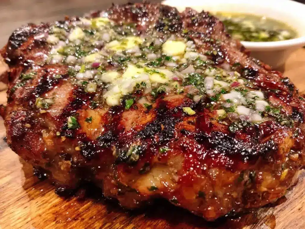 garlic herb butter ribeye steak - featured image