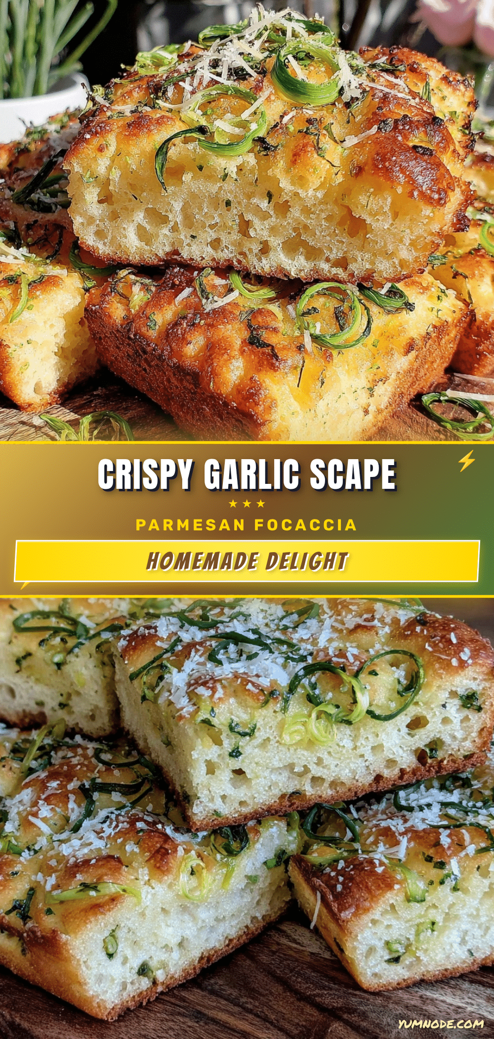 garlic scape focaccia bread recipe
