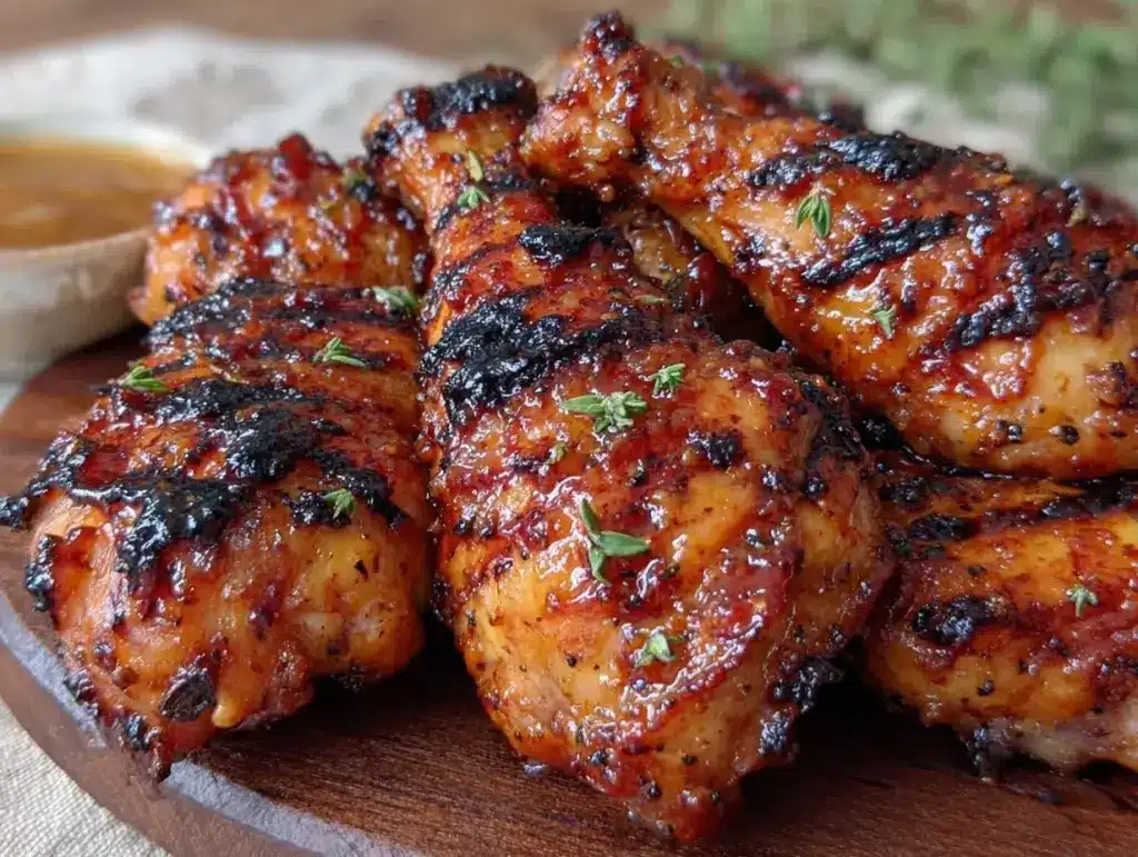 grilled honey mustard chicken drumsticks - featured image