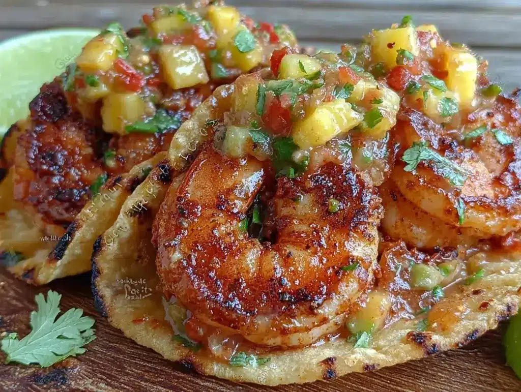 grilled shrimp tacos with mango salsa - featured image