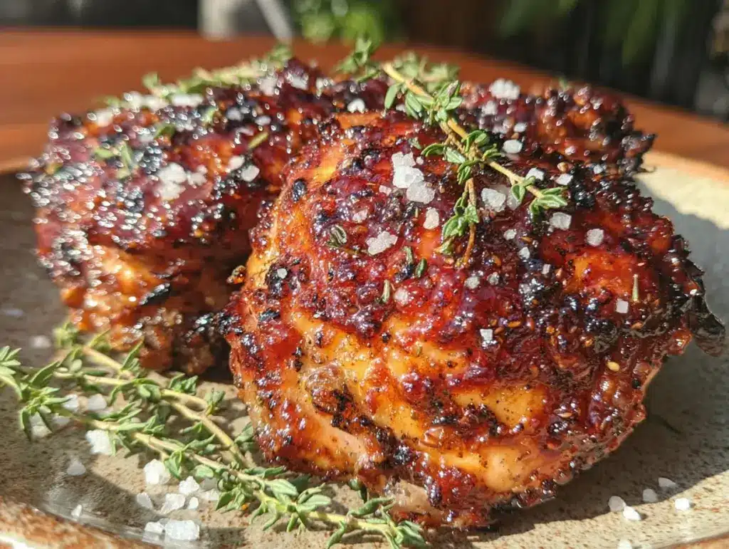 honey mustard baked chicken thighs - featured image