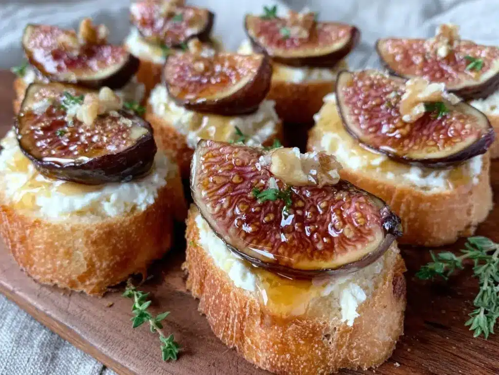 honey roasted figs goat cheese crostini - featured image