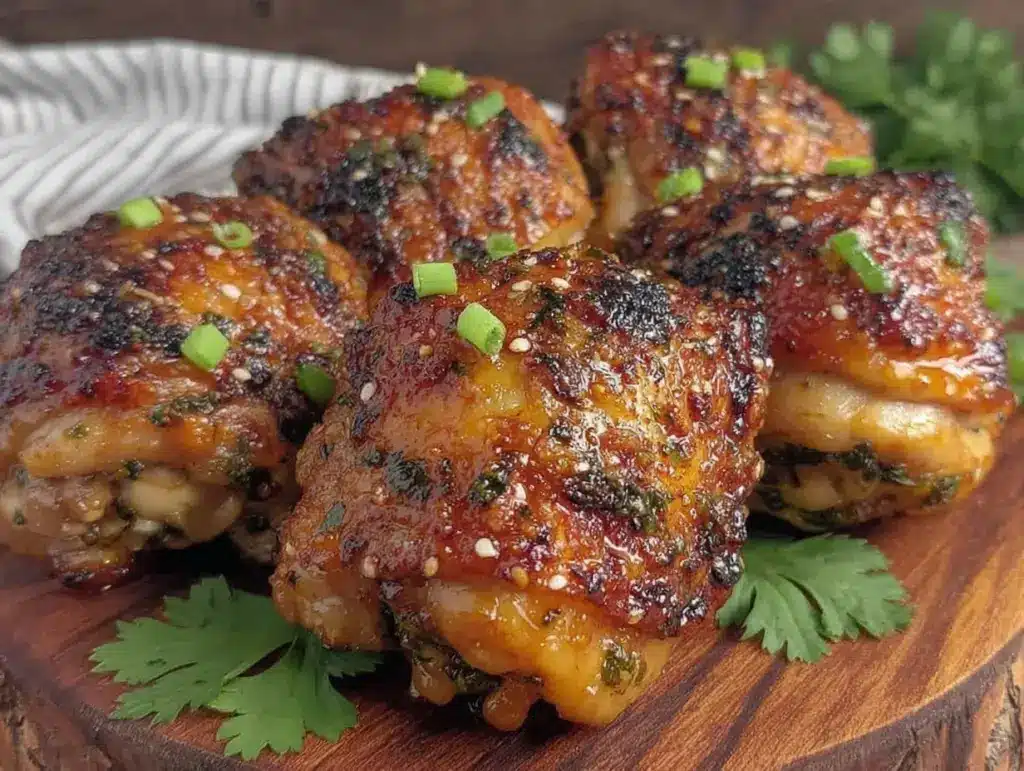 honey sriracha glazed grilled chicken thighs - featured image