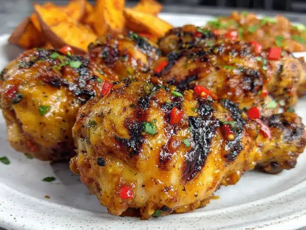honey sriracha grilled chicken drumsticks - featured image