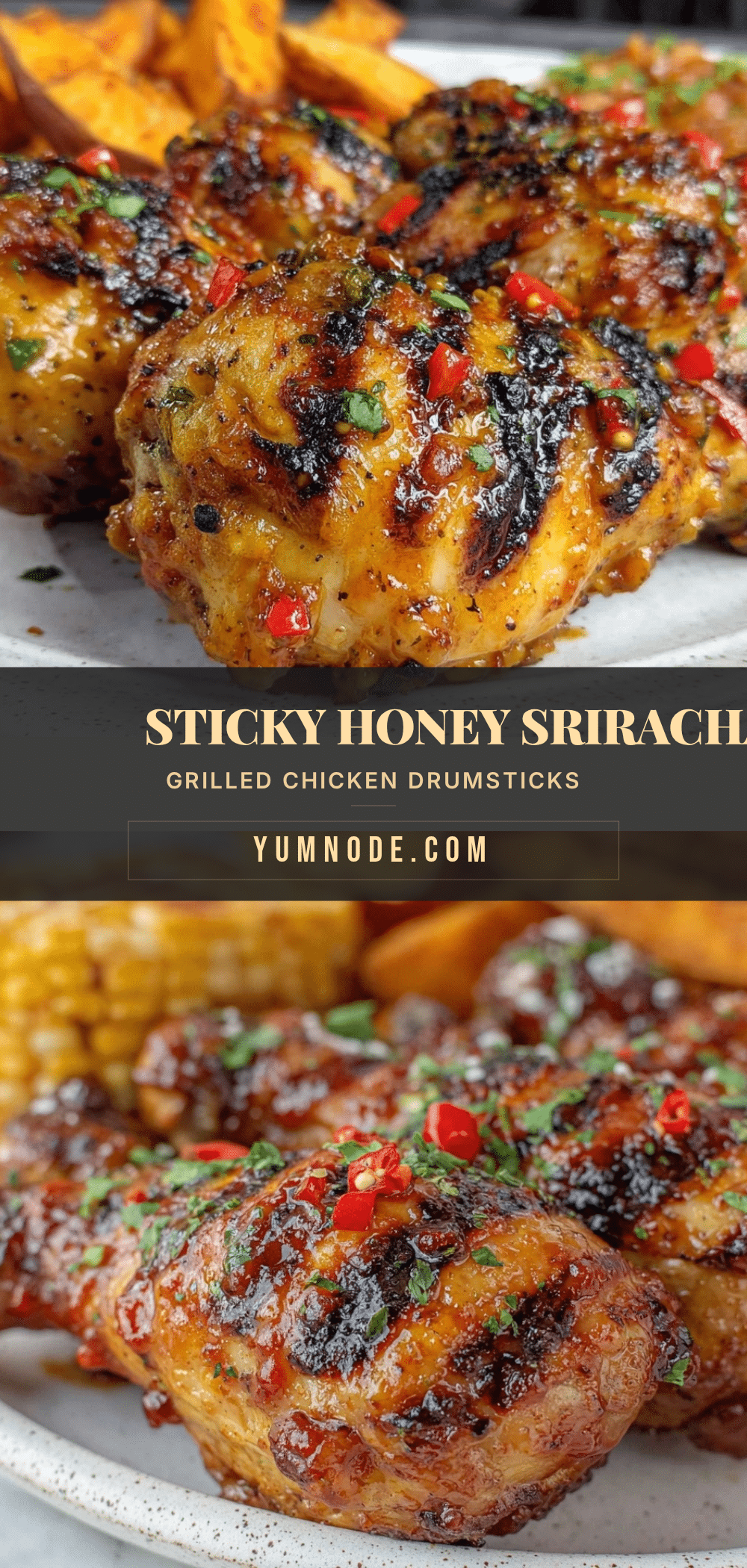 honey sriracha grilled chicken drumsticks recipe