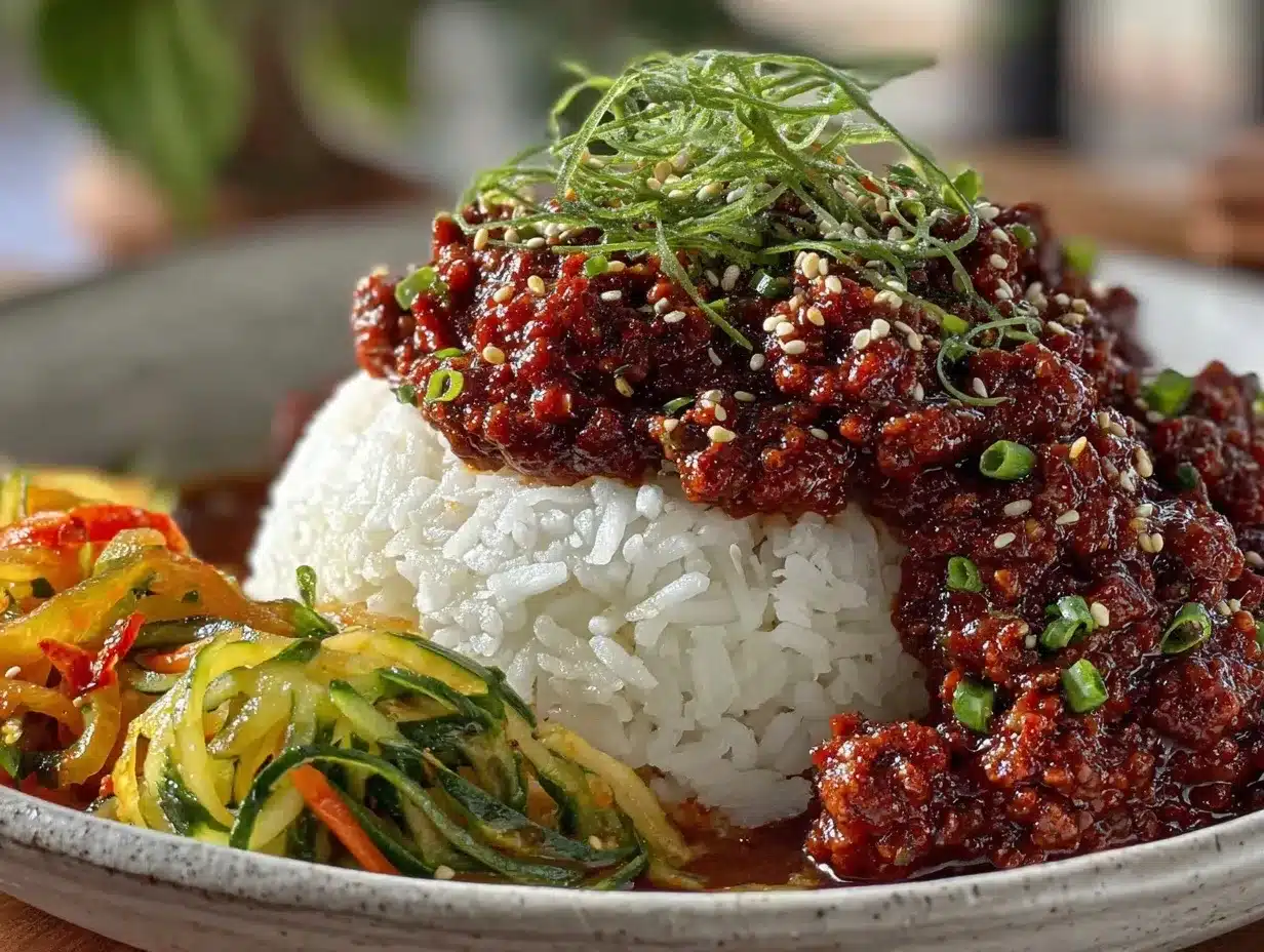 Korean ground beef bowls preparation steps