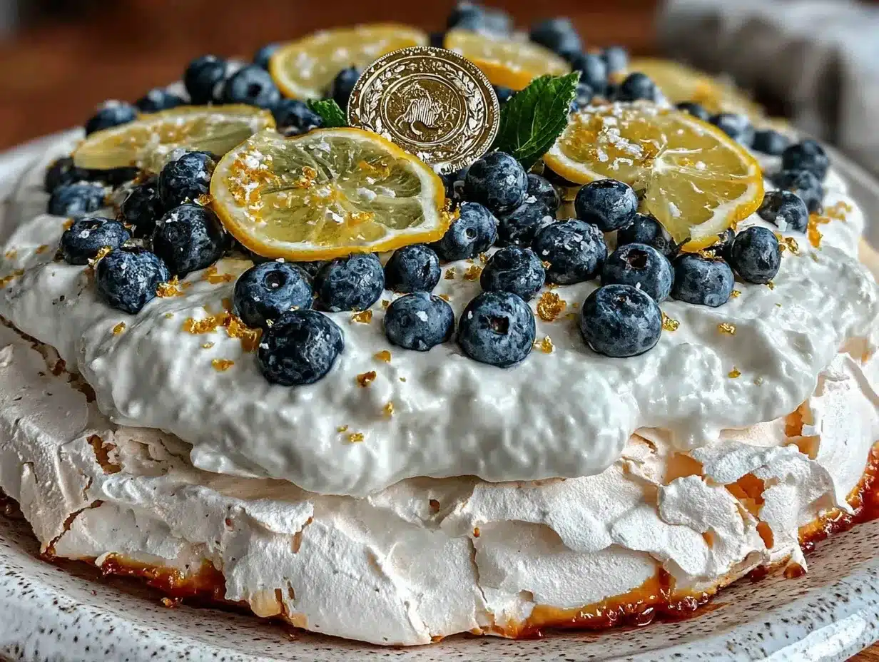 lemon blueberry pavlova preparation steps