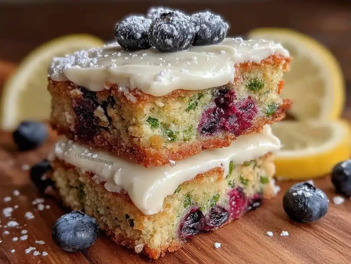 lemon blueberry zucchini bars preparation steps