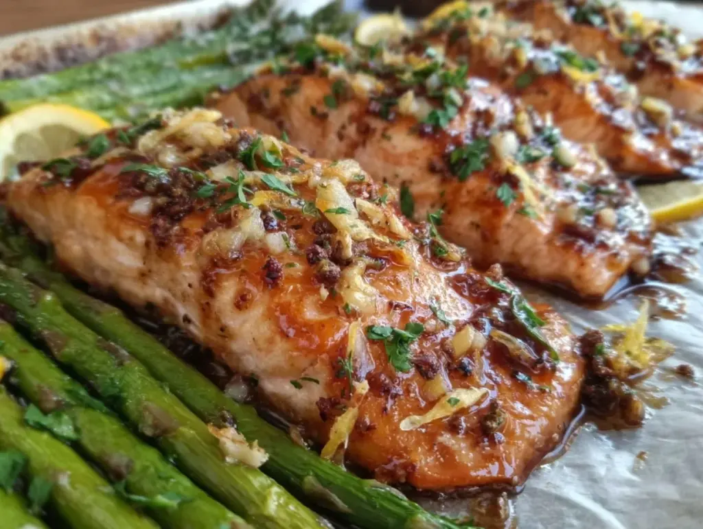 lemon garlic salmon sheet pan dinner - featured image