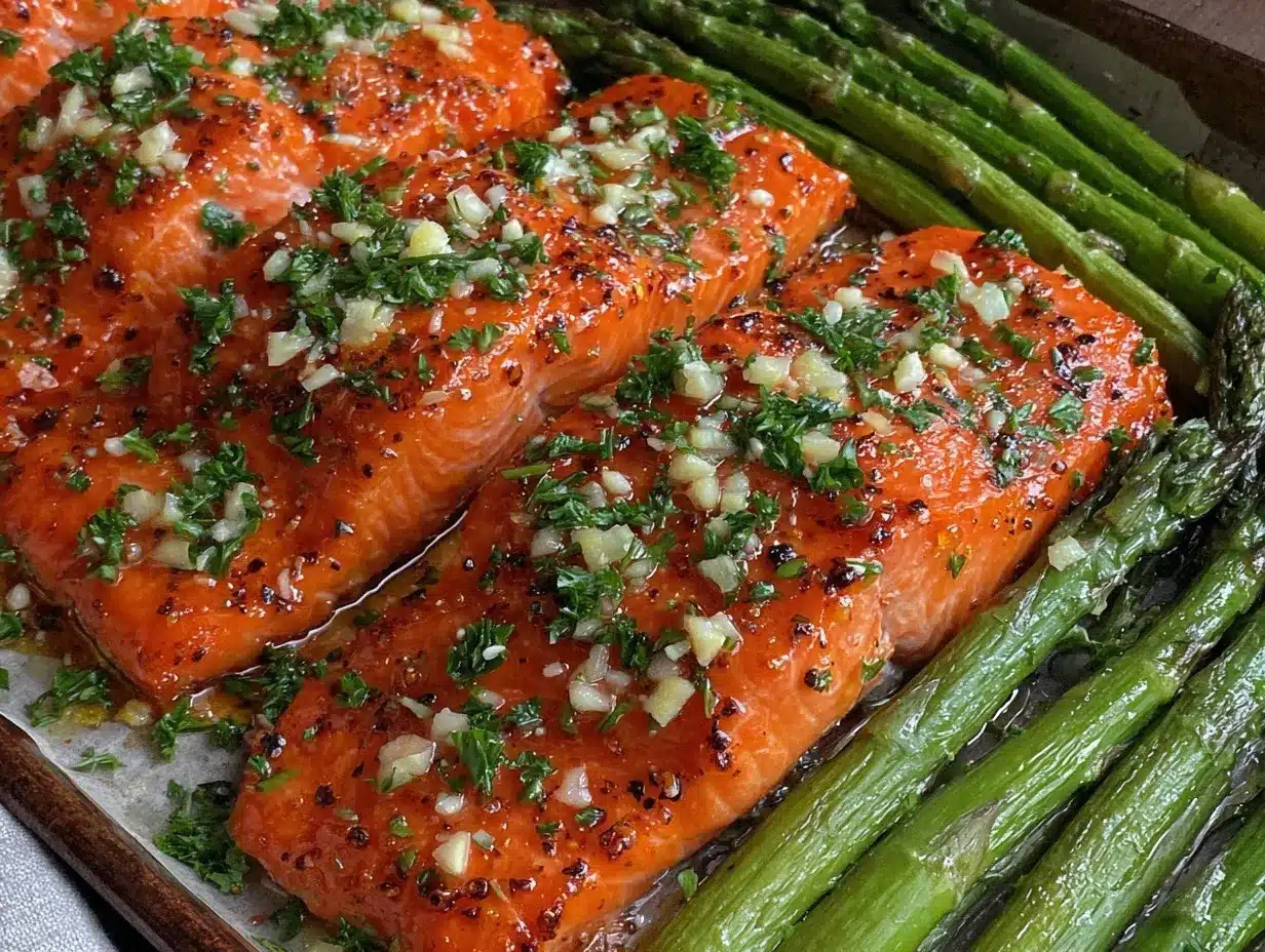 lemon garlic salmon sheet pan dinner preparation steps