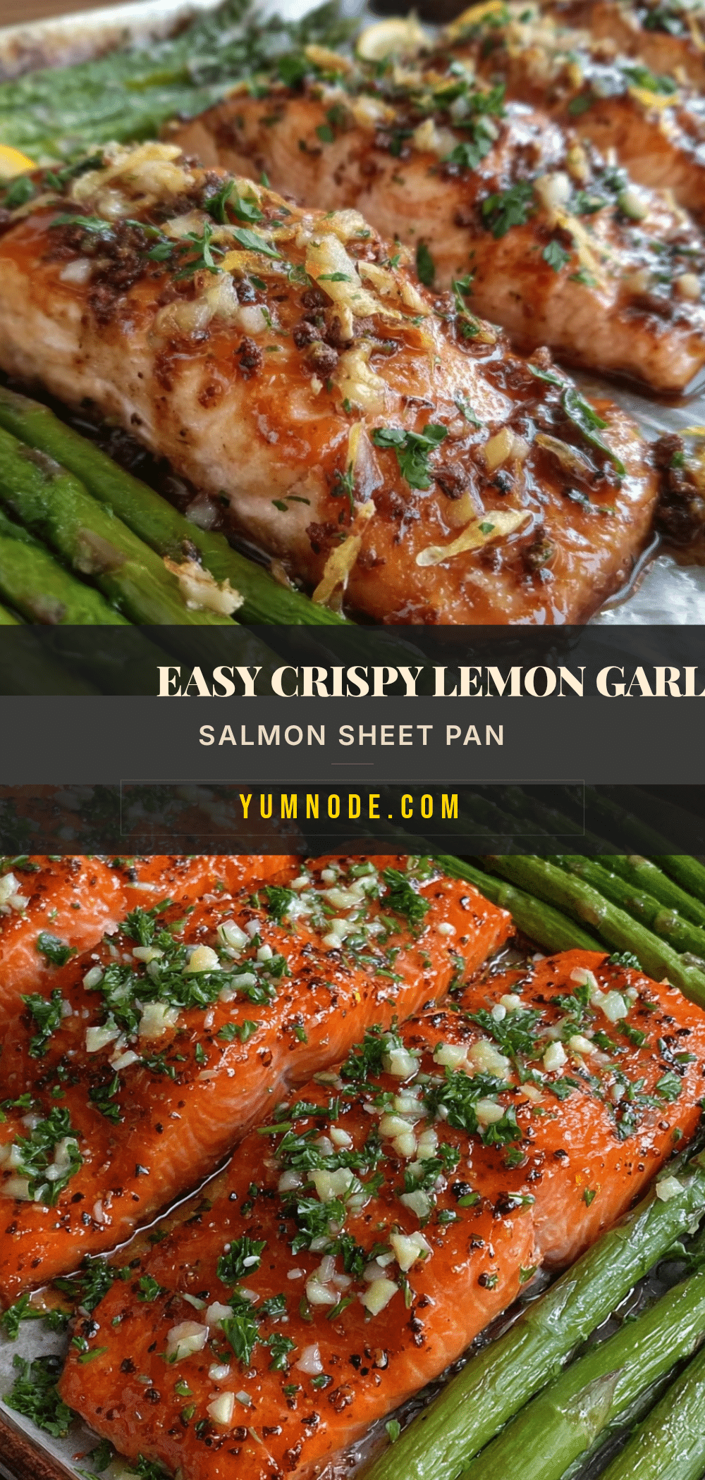 lemon garlic salmon sheet pan dinner recipe