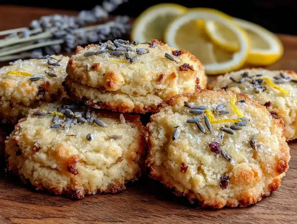 lemon lavender shortbread cookies - featured image
