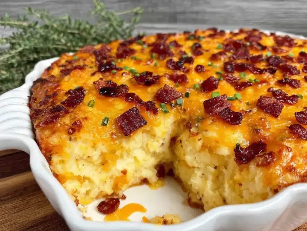 loaded baked potato casserole - featured image
