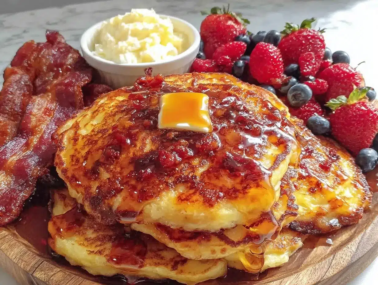 maple bacon pancake breakfast board preparation steps