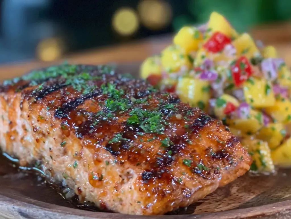 maple chipotle grilled salmon - featured image
