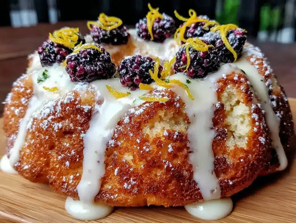 moist blackberry lemon yogurt cake - featured image