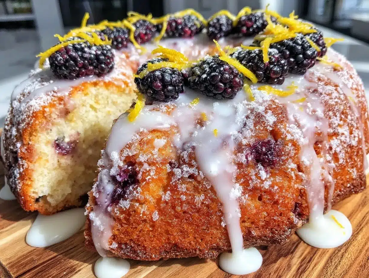 moist blackberry lemon yogurt cake preparation steps