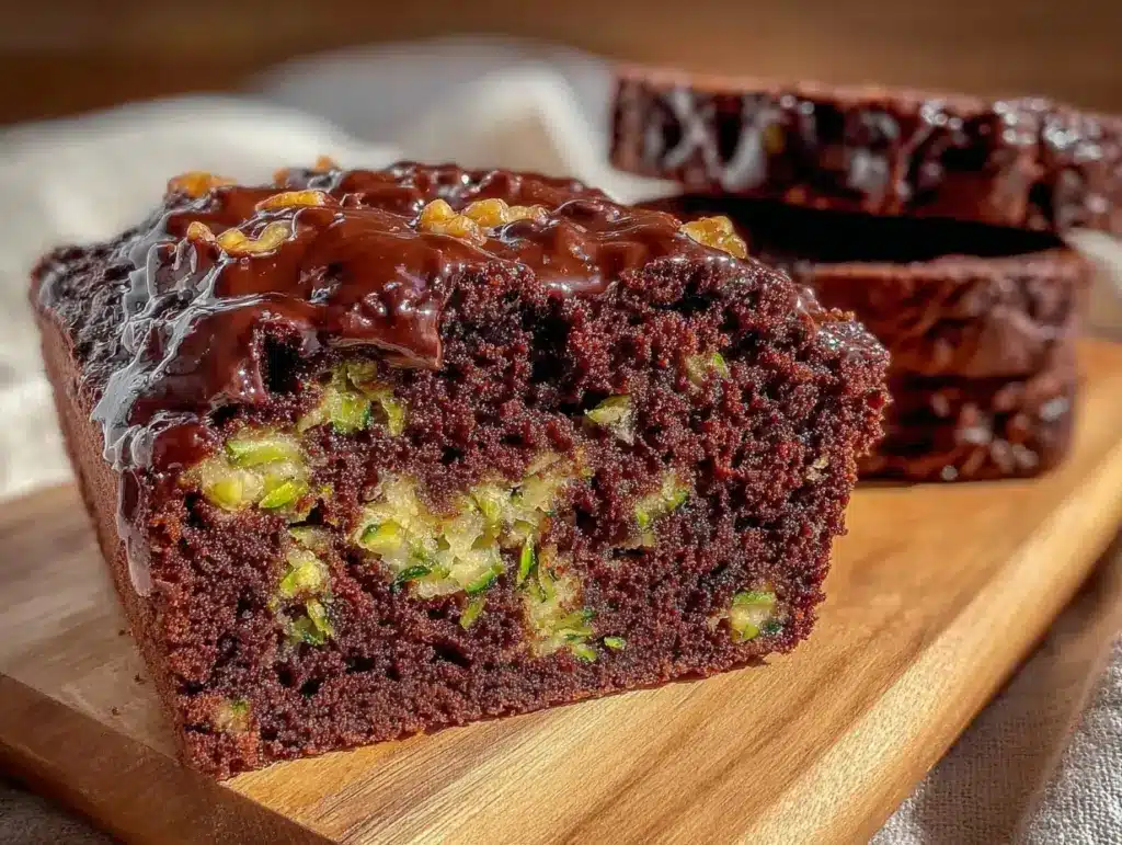 moist double chocolate zucchini bread - featured image