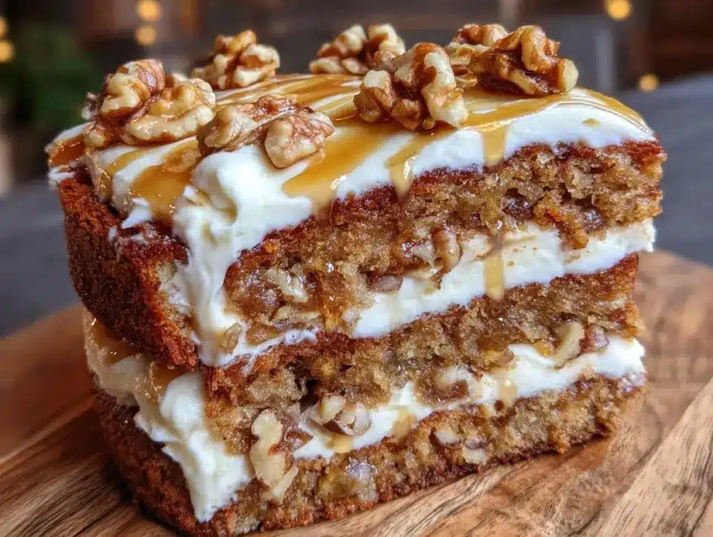 moist maple walnut layer cake - featured image