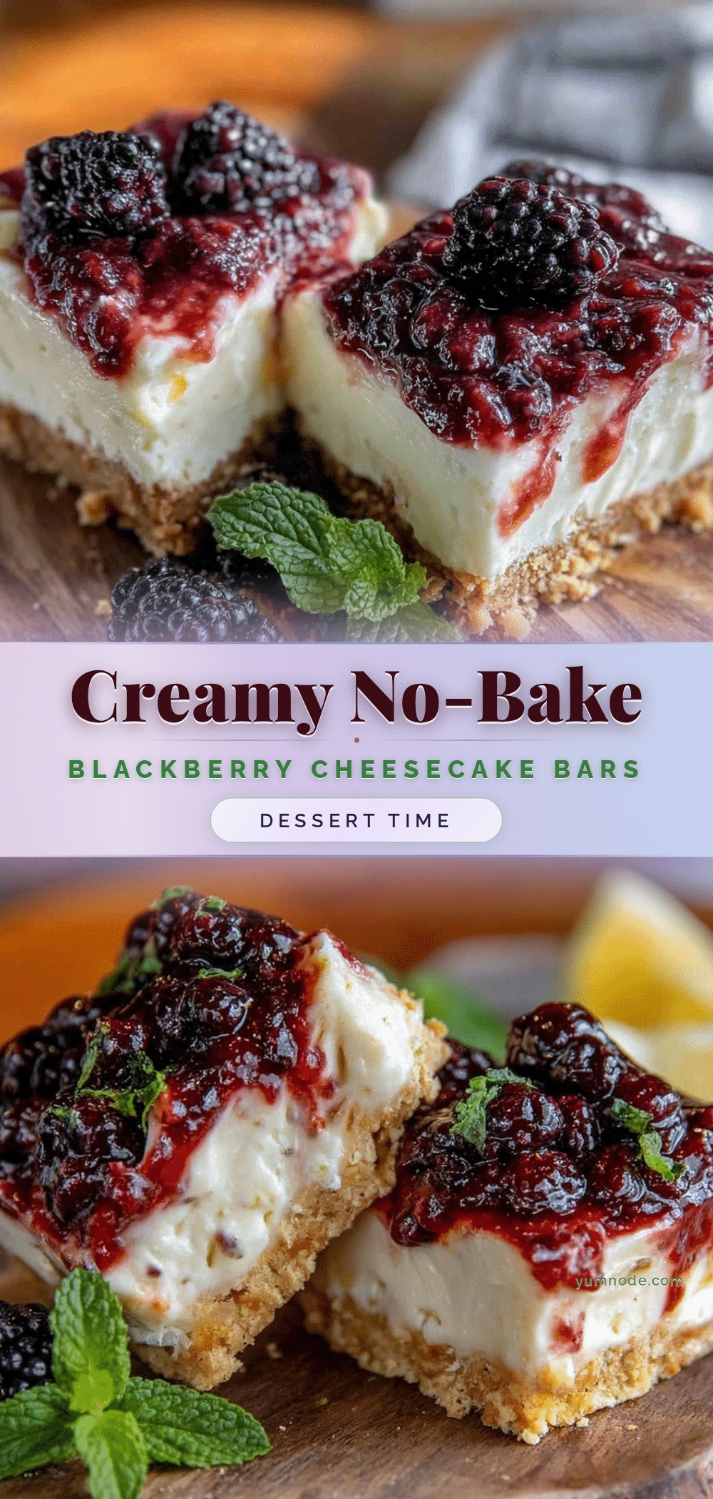 no-bake blackberry cheesecake bars recipe