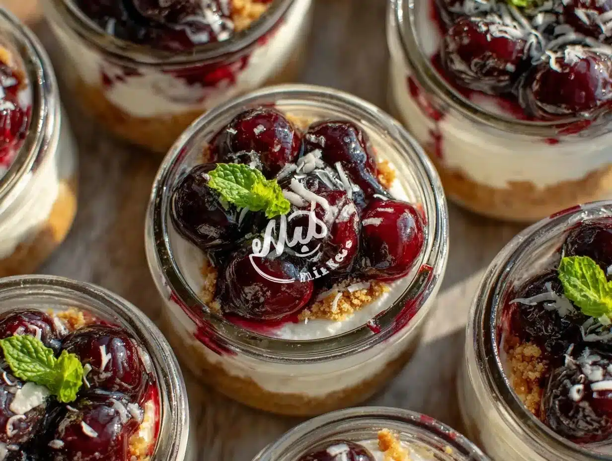 no bake cherry cheesecake parfaits preparation steps