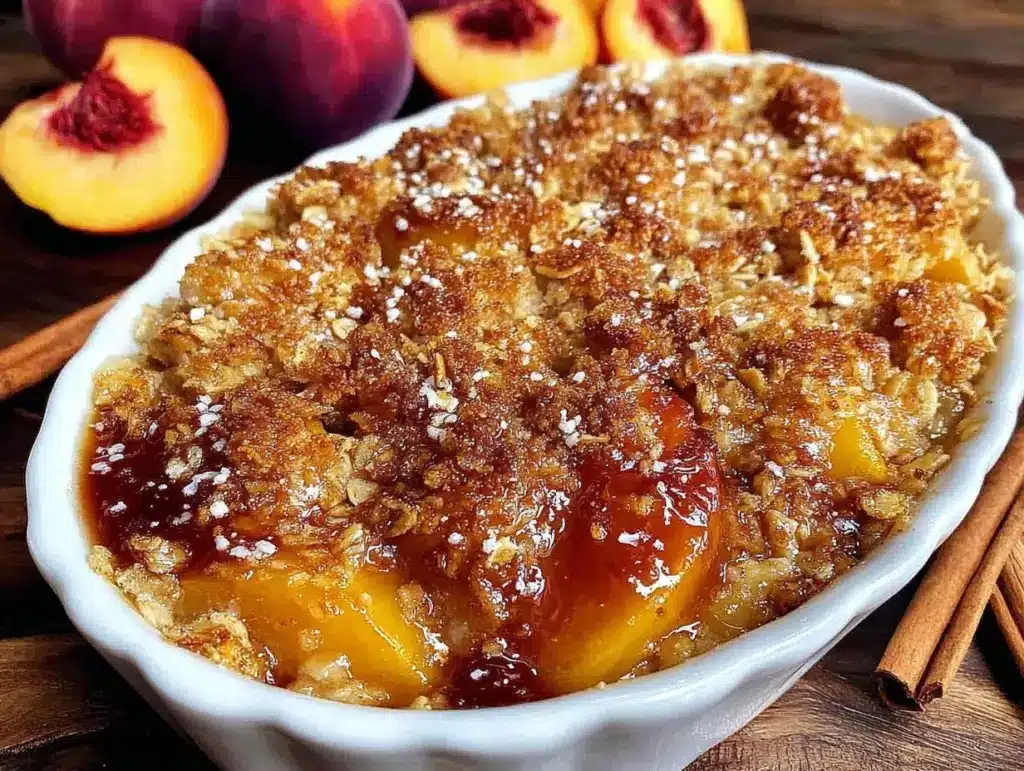 peach bourbon crisp - featured image