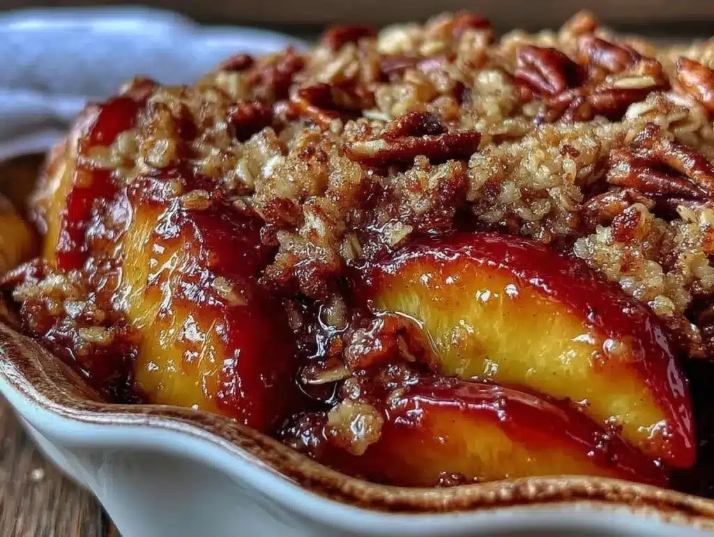 peach bourbon crisp - featured image