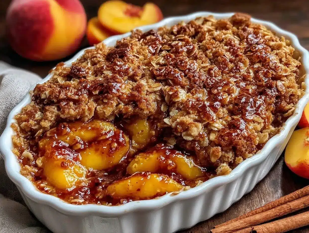 peach bourbon crisp preparation steps