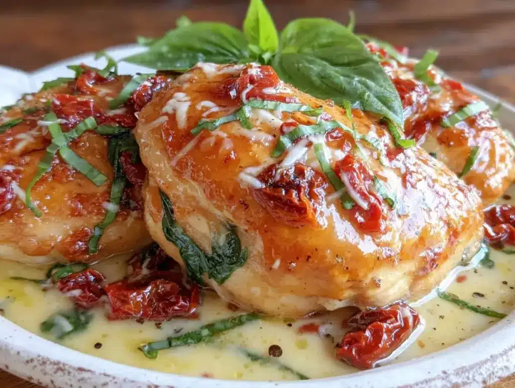 savory garlic butter tuscan chicken - featured image
