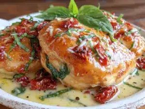 savory garlic butter tuscan chicken - featured image