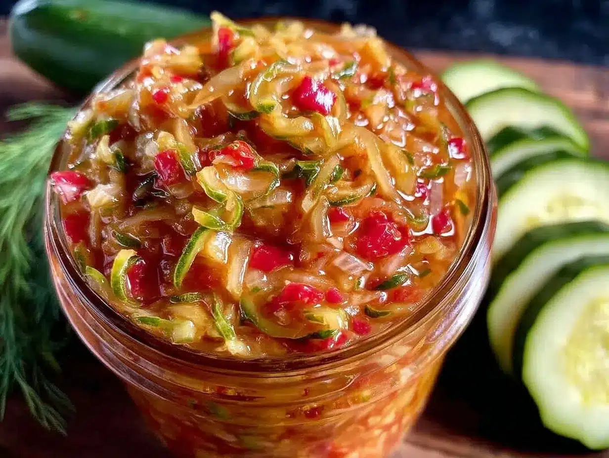 shredded zucchini relish preparation steps