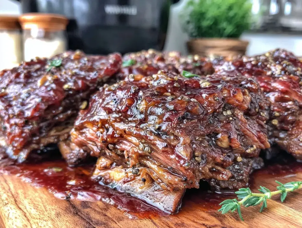 slow cooker beer braised short ribs - featured image